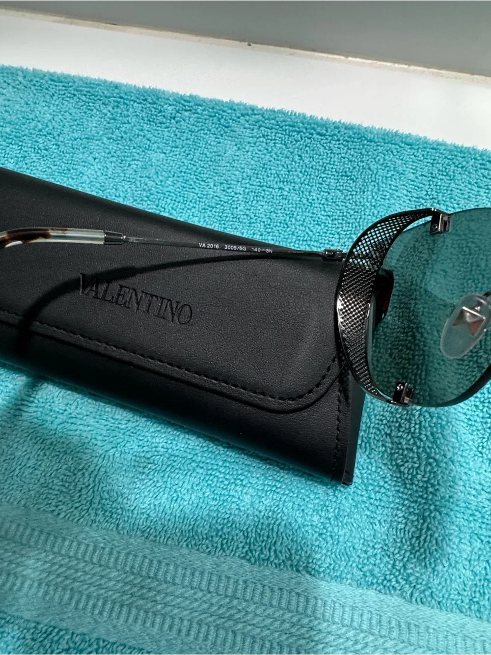 Valentino Garavani Black Frame Sunglasses with Dark Smoke Lenses